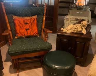 Glider, vintage ottoman 