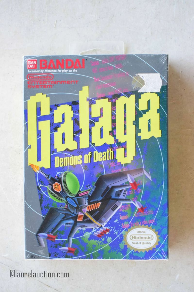 NIB Galaga Demons of Death NES Game, Factory Sealed "H pattern" Plastic