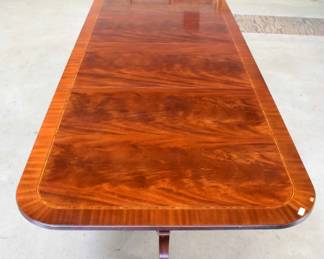 Henkel Harris Banded Mahogany Dining Table with 2 Leaves 