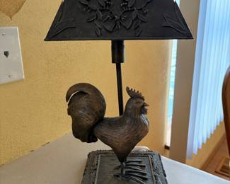Iron Rooster Accent Lamp 
