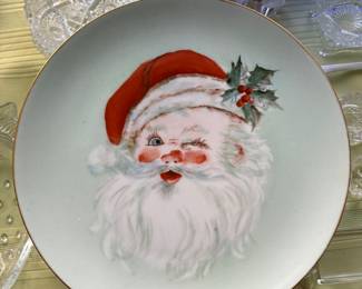 Hand Painted Santa Plate