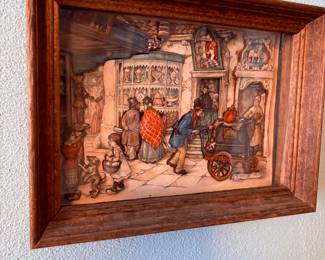 1970s Anton Pieck 3D Paper Cut Diorama Shadow Box