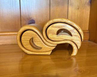 Handmade Wood Carved Keepsake Box 