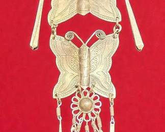 Hmong Miao Silver Butterfly Necklace