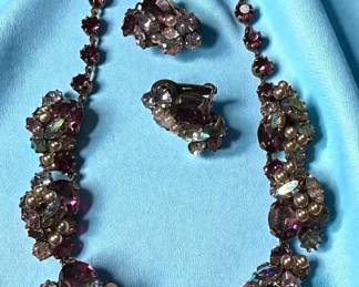Austrian Rhinestone Necklace Earring Set
