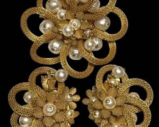 Vintage Rope Brooch Earrings