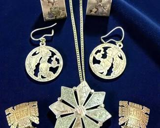 Mexican sterling silver and abalone jewelry