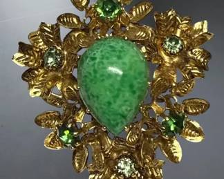 Austrian Peking Glass Brooch