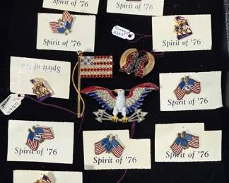 Patriotic Theme Jewelry Pins  Earrings