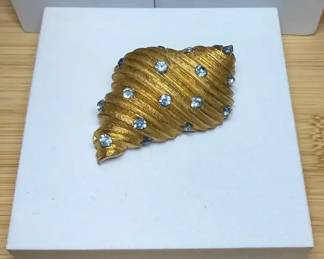 Benedikt NY Embellished Shell Brooch