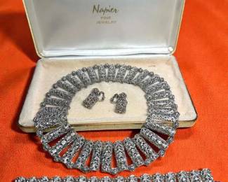 Silver Tone Napier Set