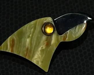 Lea Stein Paris Eagle Head Brooch 