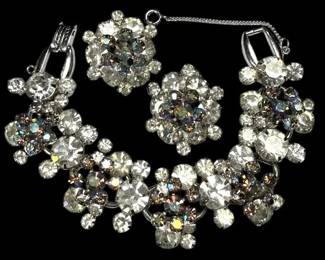 Rhinestone Bracelet Earring Set 