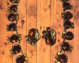 Rhinestone Necklace Earring Set Austria