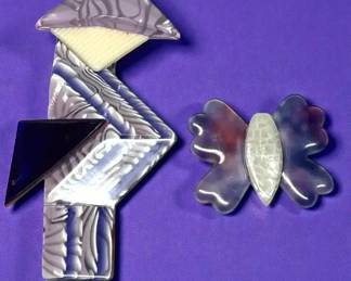 Lea Stein Paris Mandarin  Butterfly Pin