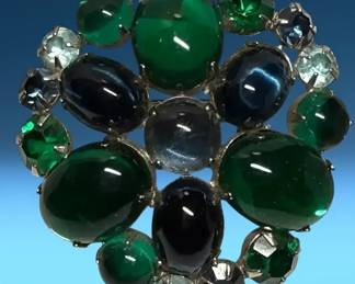 Green Blue Vintage Brooch