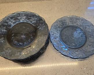 Princess house Sapphire blue lunch plates