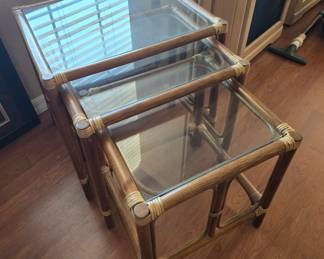 Bamboo/ Rattan nesting tables