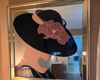 Large VTG mirror with women 