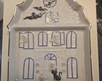Lenox halloween house dish