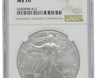 16 - 2022 MS70 Eagle Silver Dollar in Case