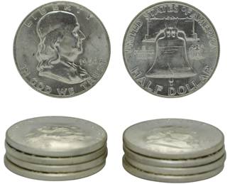 81 - 10 1956 Franklin Half Dollars