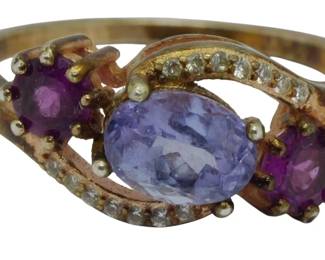 281 - 925 Sterling & Gemstone Ring Size: 6.5, 0.08oz