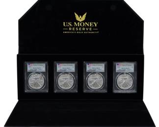198 - Set of 4 PCGS MS70 2021 Silver Eagles in Case