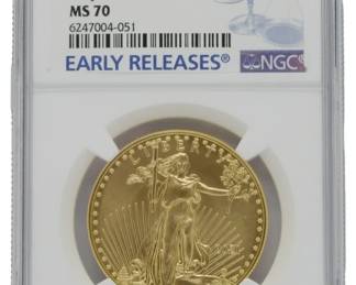 260 - 2021 Eagle G$50 MS70 Gold Coin Early Release