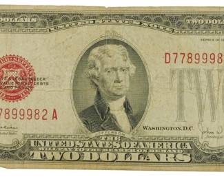 155 - 1928F 2 Dollar Note Red Seal