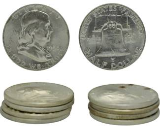 82 - 10 1956 Franklin Half Dollars