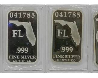 126 - 2014 Florida State 6 Troy oz Silver Bars Vault Brick Set
