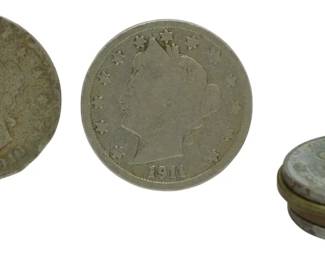 206 - 2 Half Cents and 4 Steel Pennies