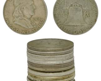 162 - 14 Assorted Dates (1951-1963) Franklin Halves