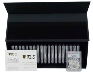 189 - Set of 20 PCGS MS70 2020 Silver Eagle Dollars with Box