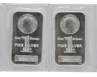 158 - 4 Highland Mint 1 Silver oz Bars in Protector