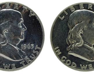 78 - 2 1963 Franklin Half Dollars