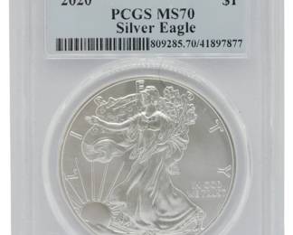 8 - First Strike PCGS MS70 2020 Eagle Silver Dollar