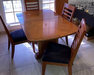  Dinning table-64x42x30 (2 leaves 18” each) - & 6 chairs-21x42 