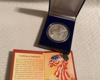  1999 American Eagle Silver Dollar(1 Troy ounce of .999 fine silver)
