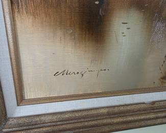 Beautiful!!Oil painting by Heinz Jürgen Menzinger, landscape, signed, with frame.