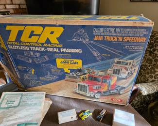 Vtg Ideal TCR Total Control Racing Racing Rigs Jam Roadway Slotless Racing Set