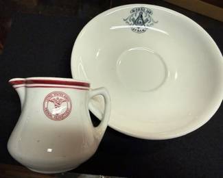 Army Medical / masonic dishes. https://modestlambestatesales.hibid.com/