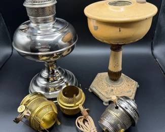 Aladdin Orientale. Bradley & Hubbard oil lamps. https://modestlambestatesales.hibid.com/