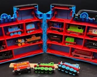 Thomas the Train take along case with engines & cars. https://modestlambestatesales.hibid.com/