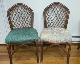 Vintage Trellis Rattan Dining Chairs