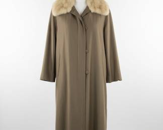 Women's Vintage Fur-Trimmed Trench Coat
