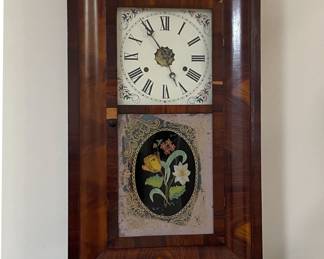 American Ogee Shelf Clock with Floral Panel
