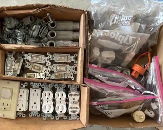 Assorted Electrical Outlets, Switches, and Plumbing Fittings
