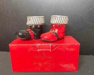 Waterford Holiday Heirlooms "Santa's Boots" Crystal Figurines